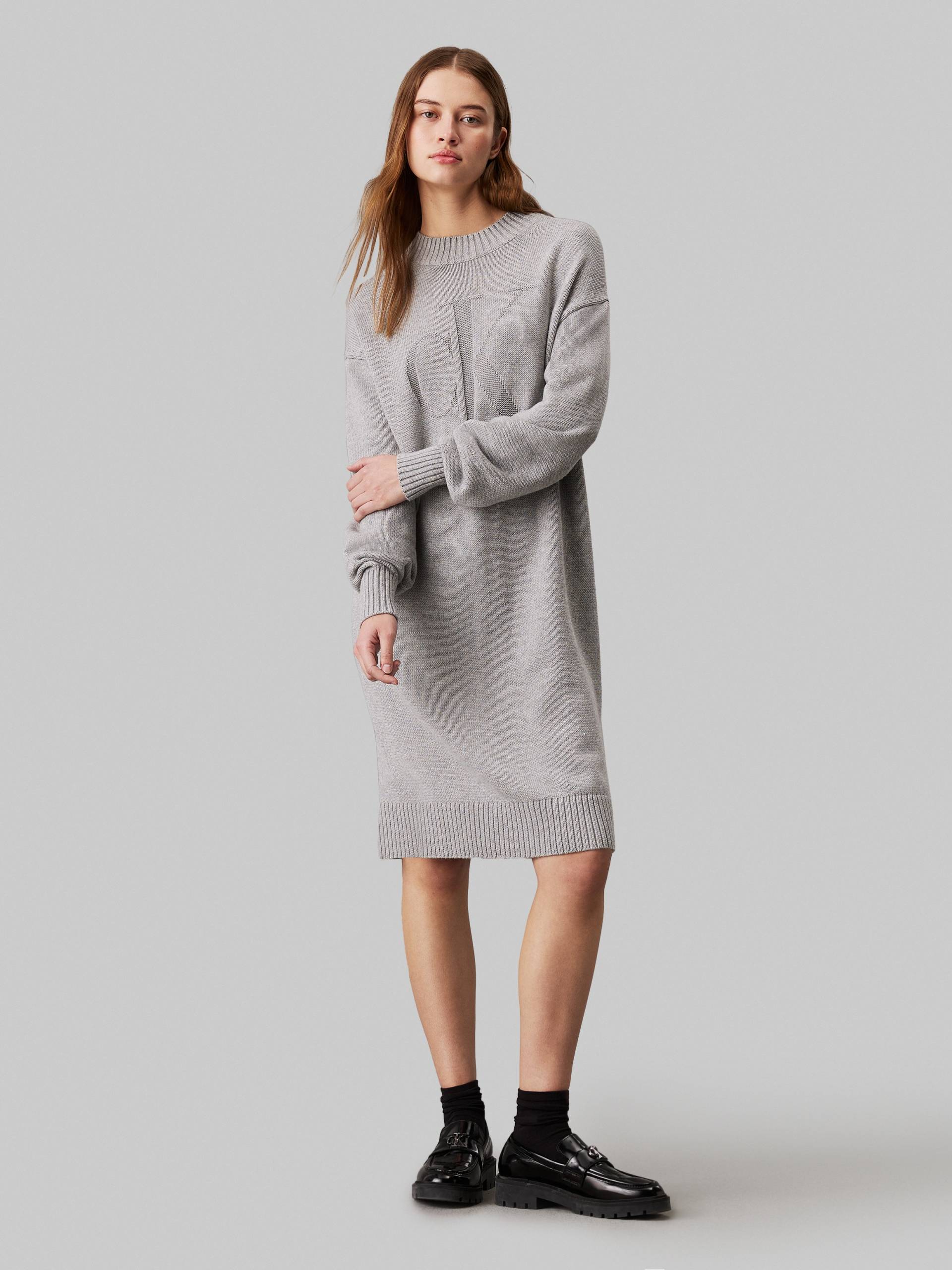 Calvin Klein Jeans Sweatkleid »CK INTARSIA LOOSE SWEATER DRESS«, mit Logostickerei von Calvin Klein Jeans