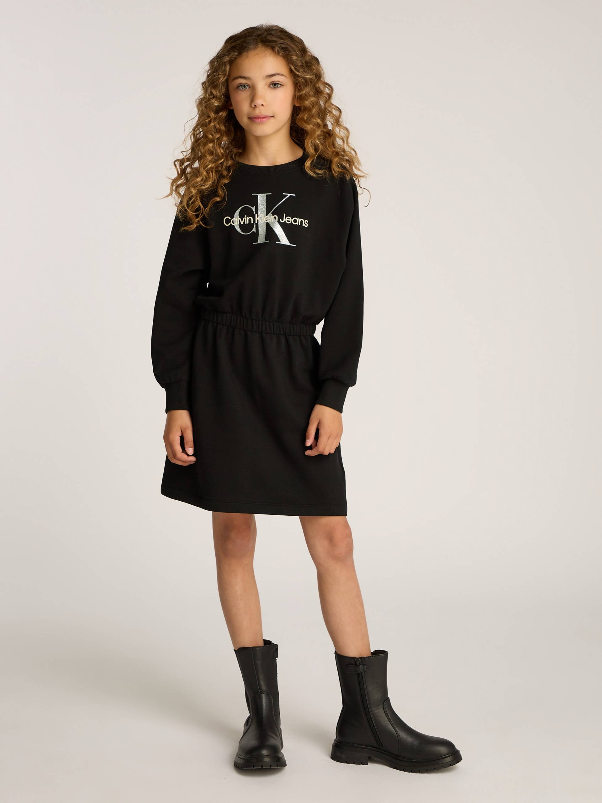 Calvin Klein Jeans Sweatkleid »GLITTER MONOLOGO HWK DRESS«, für Kinder bis 16 Jahre mit Logoschriftzug von Calvin Klein Jeans