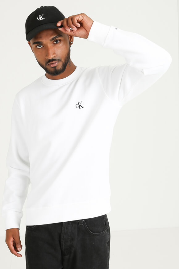 Calvin Klein Jeans Sweatshirt | Bright White | Herren  | L von Calvin Klein Jeans