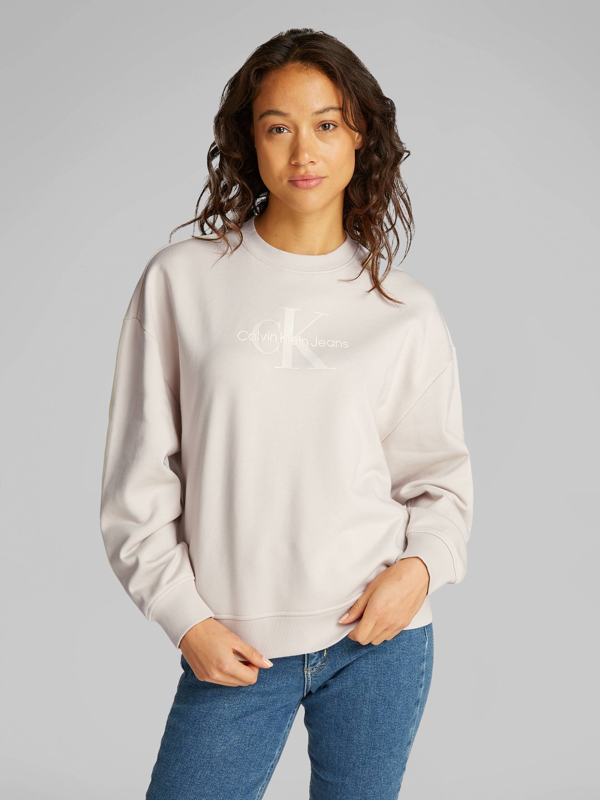 Calvin Klein Jeans Sweatshirt »GLOSSY MONOLOGO REGULAR CREWNECK«, mit Logodruck von Calvin Klein Jeans