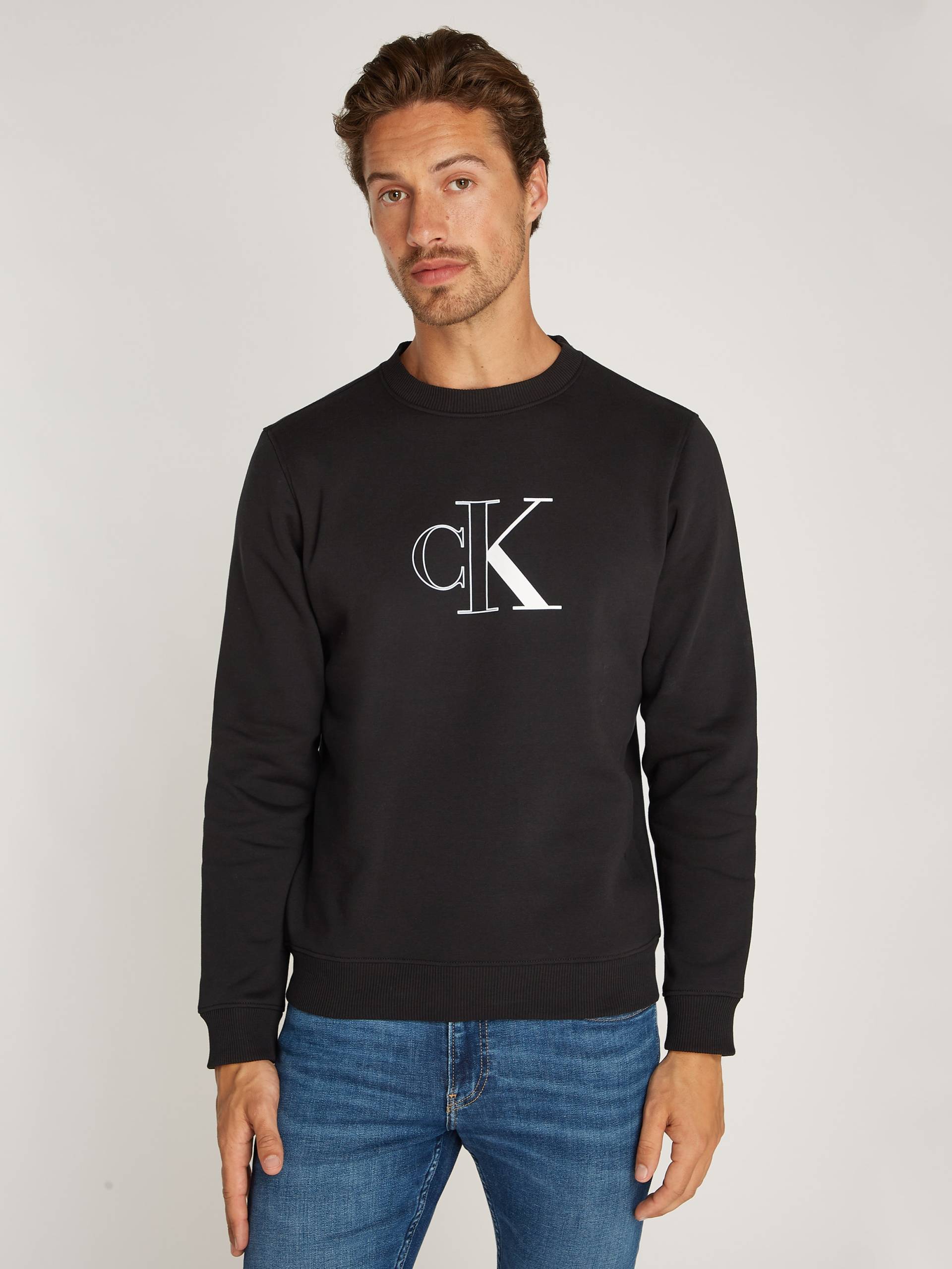 Calvin Klein Jeans Sweatshirt »OUTLINE MONOLOGO CREW NECK«, mit Markenlabel von Calvin Klein Jeans