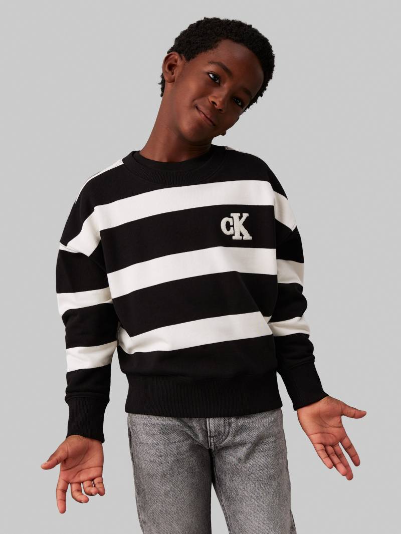 Calvin Klein Jeans Sweatshirt »Striped Modern Comfort Cn«, für Kinder bis 16 Jahre und mit Logopatch von Calvin Klein Jeans