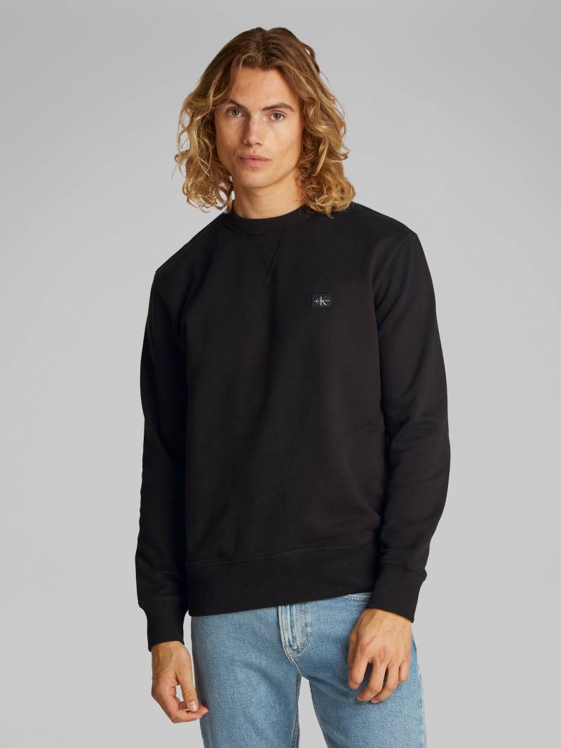 Calvin Klein Jeans Sweatshirt »WOVEN LABEL CREW NECK«, Logostickerei von Calvin Klein Jeans