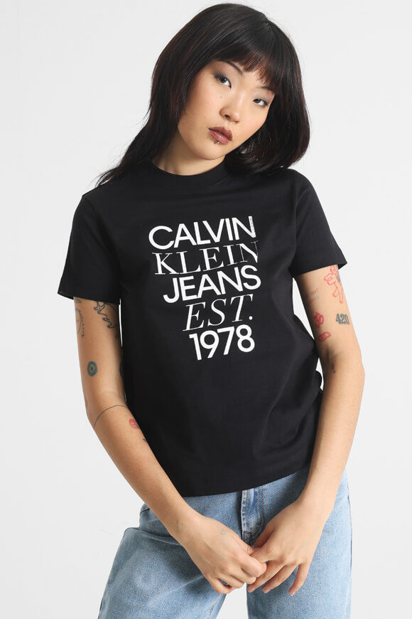 Calvin Klein Jeans T-Shirt | Black | Damen  | S von Calvin Klein Jeans