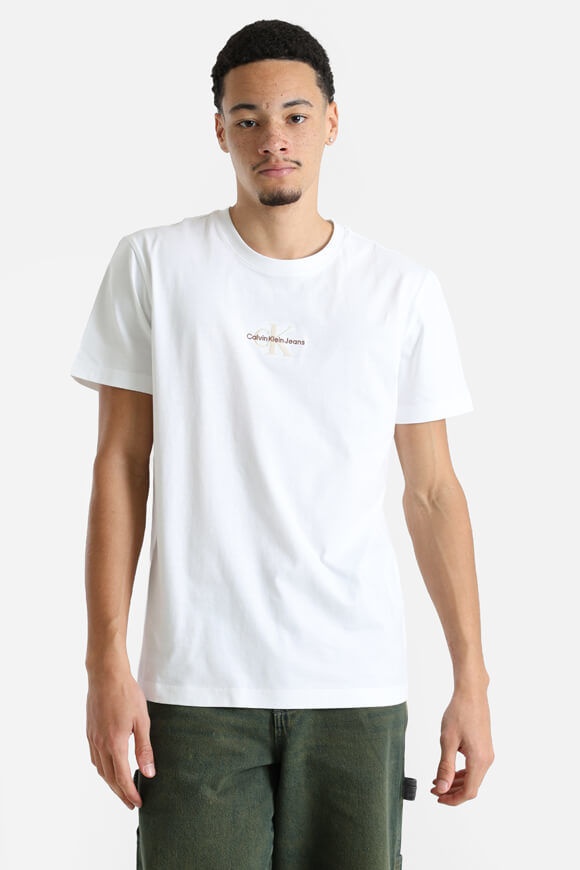 Calvin Klein Jeans Monologo T-Shirt | Bright White | Herren  | L von Calvin Klein Jeans