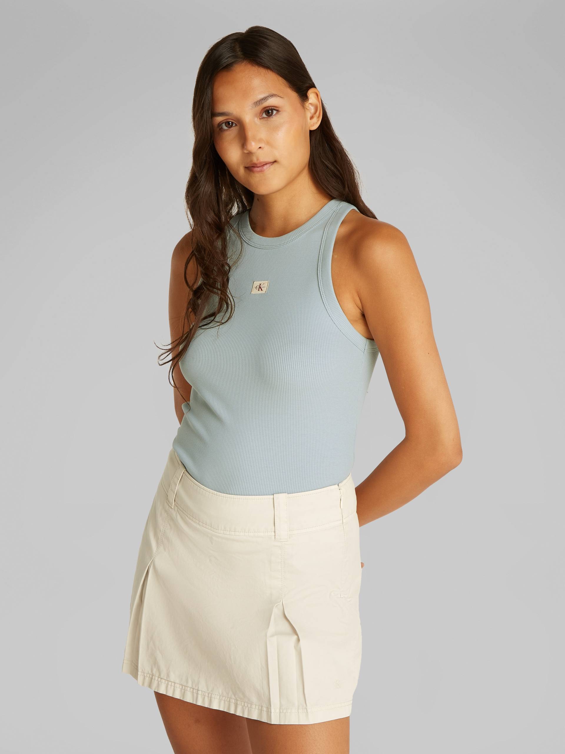 Calvin Klein Jeans Tanktop »WOVEN LABEL RIB TANK TOP«, mit Logo von Calvin Klein Jeans