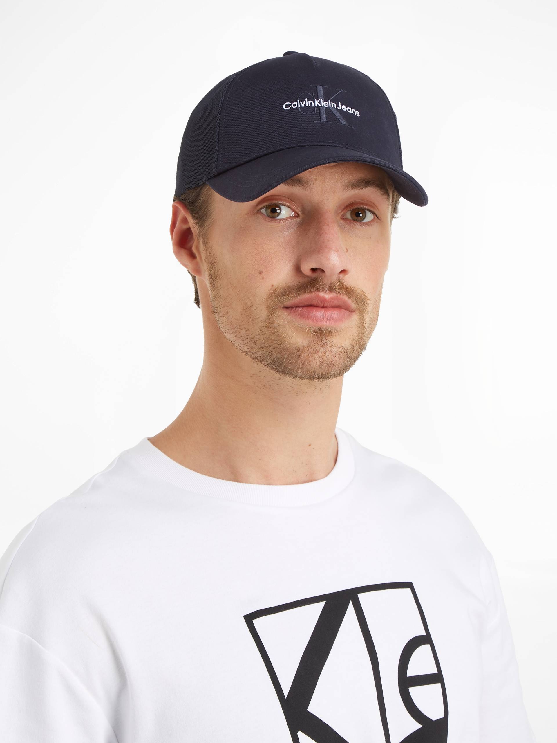 Calvin Klein Jeans Trucker Cap »MONO LOGO EMBRO TRUCKER HAT«, mit Netz-Einsatz von Calvin Klein Jeans