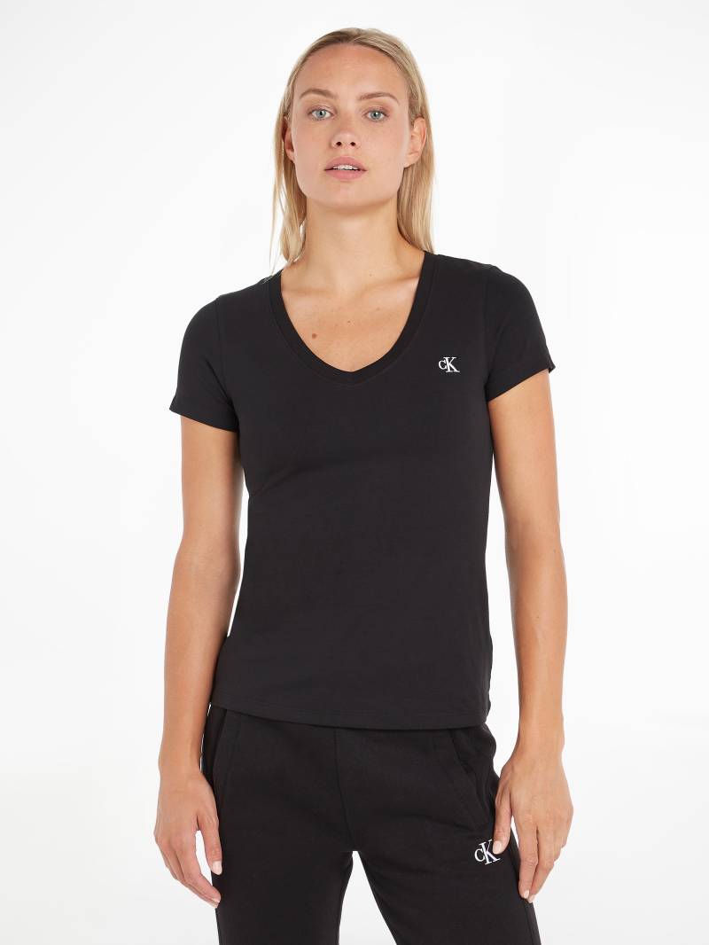 Calvin Klein Jeans V-Shirt »CK EMBROIDERY STRETCH V-NECK«, mit kleiner Calvin Klein Logo-Stickerei auf Brusthöhe von Calvin Klein Jeans