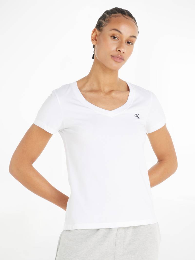 Calvin Klein Jeans V-Shirt »CK EMBROIDERY STRETCH V-NECK«, mit kleiner Calvin Klein Logo-Stickerei auf Brusthöhe von Calvin Klein Jeans