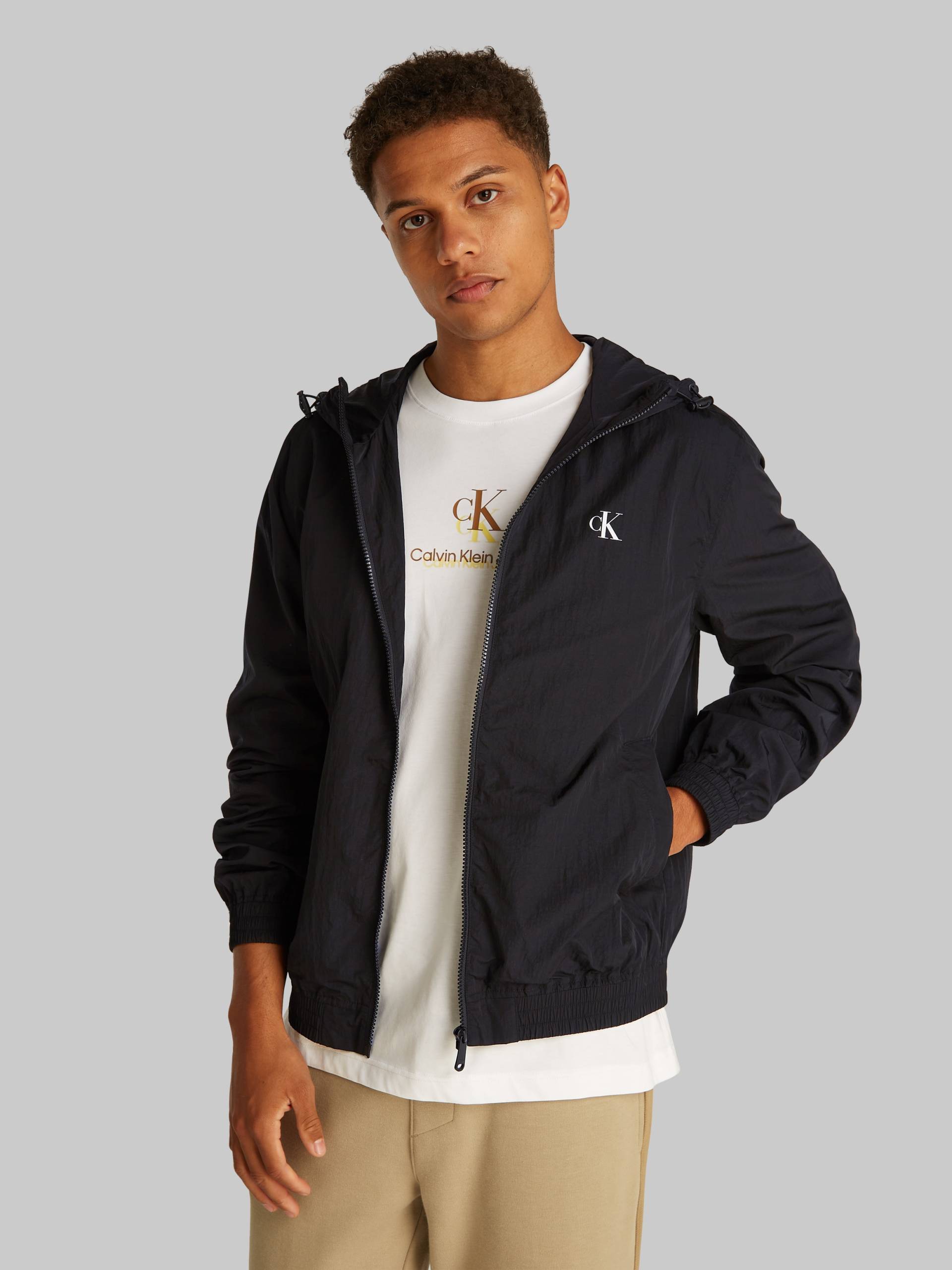 Calvin Klein Jeans Windbreaker »NYLON HOODED WINDBREAKER«, mit Kapuze, mit Logodruck von Calvin Klein Jeans