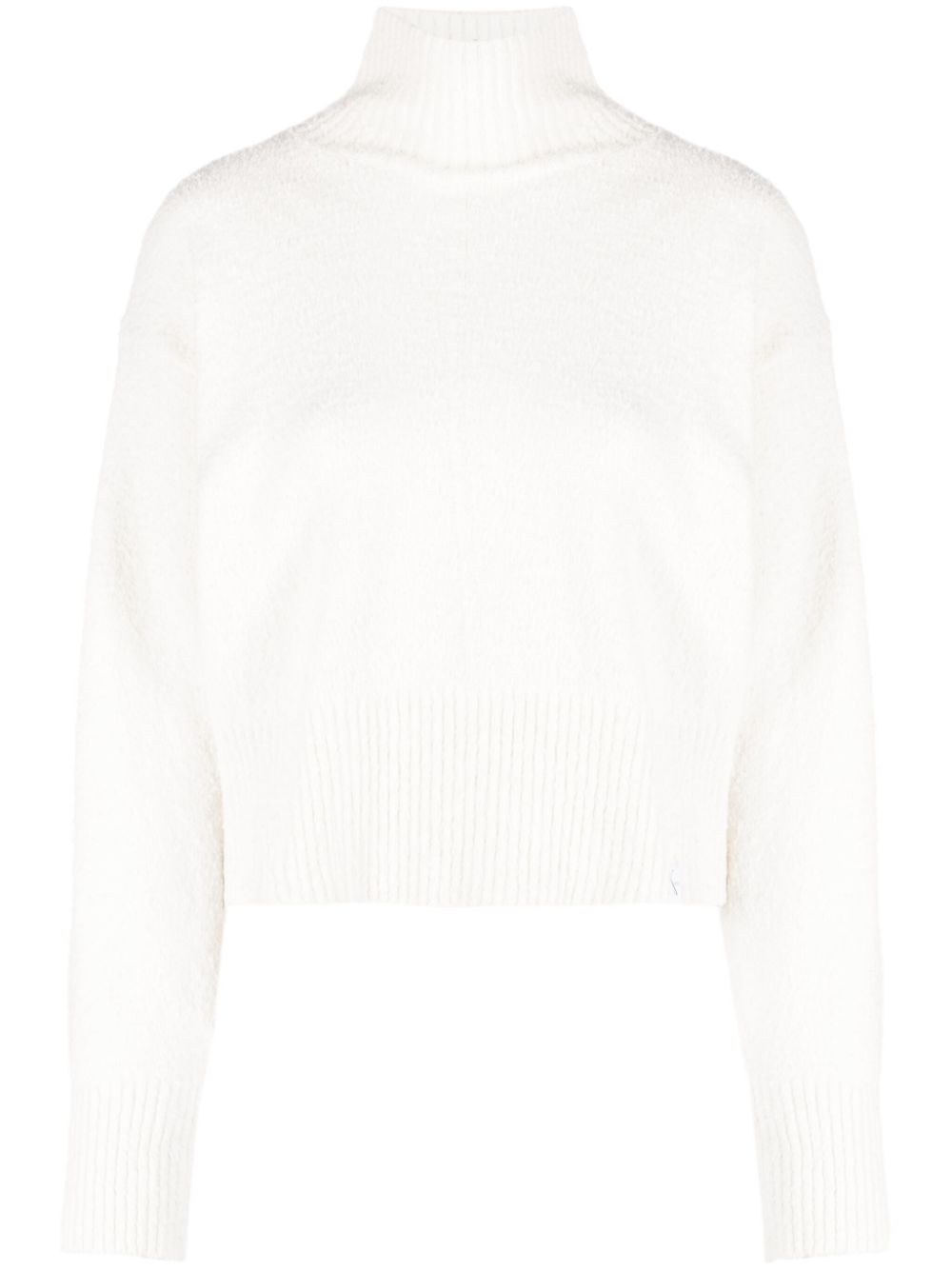 Calvin Klein Jeans bouclé-design drop shoulder jumper - White von Calvin Klein Jeans