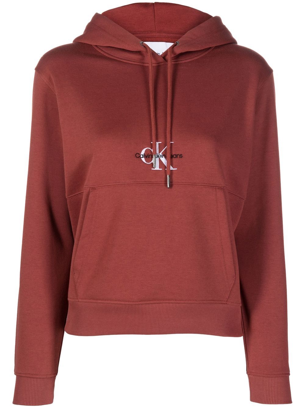 Calvin Klein Jeans chest-logo drawstring hoodie - Brown von Calvin Klein Jeans