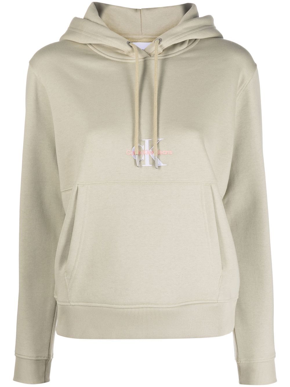 Calvin Klein Jeans chest-logo drawstring hoodie - Neutrals von Calvin Klein Jeans