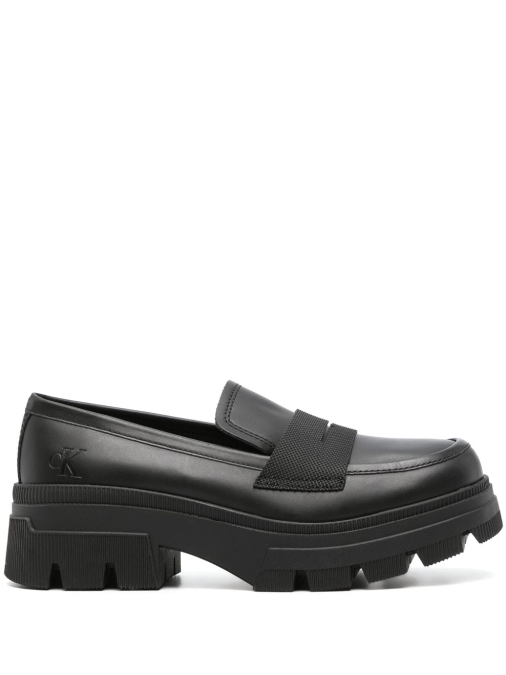 Calvin Klein Jeans chunky combat leather loafers - Black von Calvin Klein Jeans