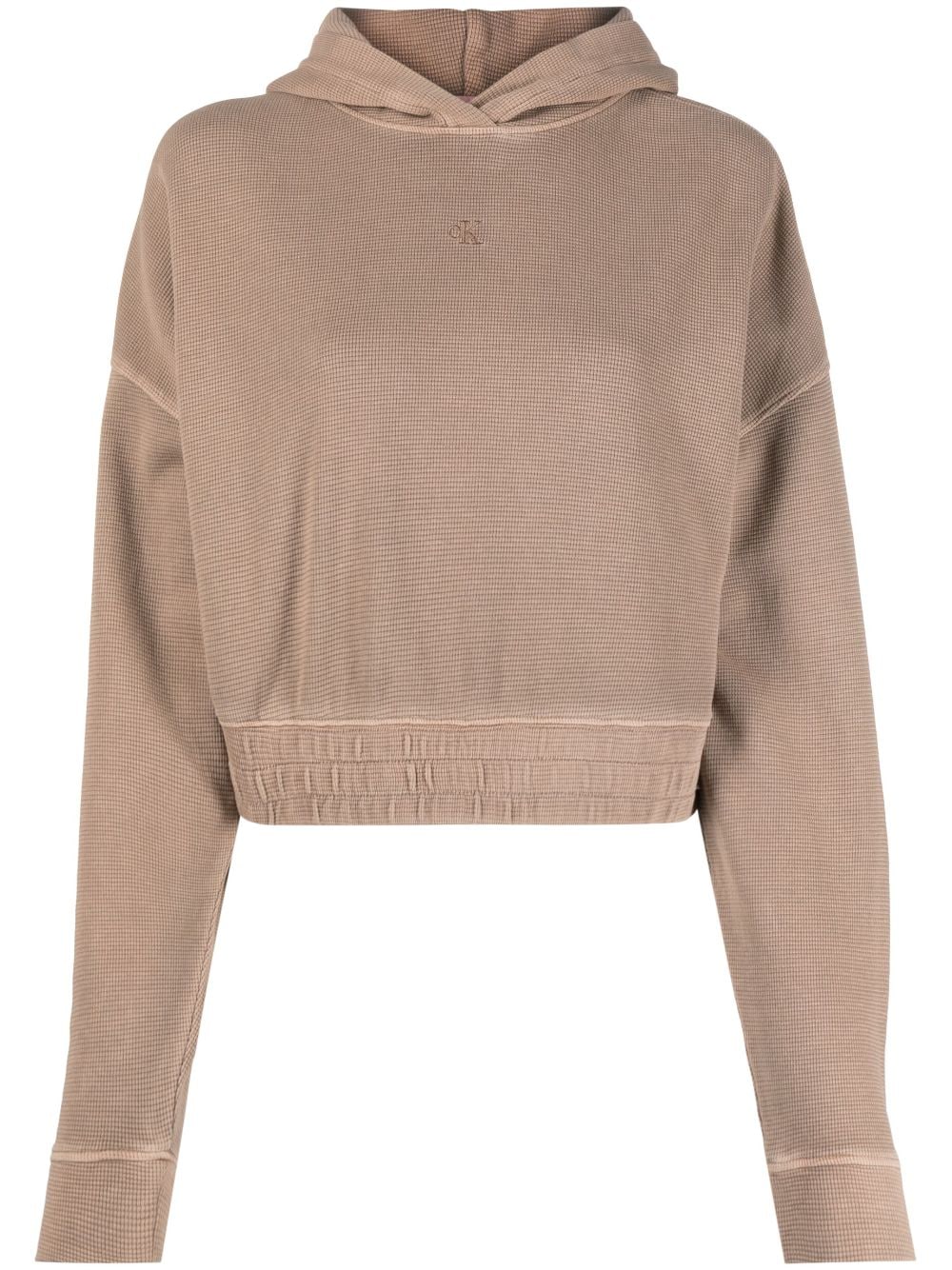 Calvin Klein Jeans embroidered-logo dropped-shoulder hoodie - Brown von Calvin Klein Jeans