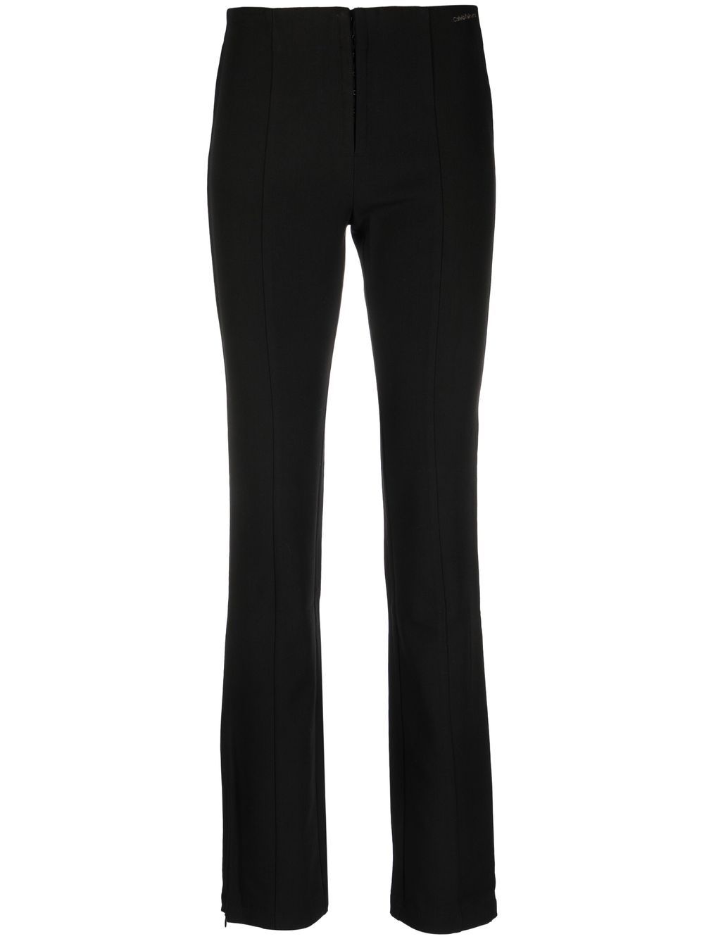 Calvin Klein Jeans embroidered-logo high-waist trousers - Black von Calvin Klein Jeans