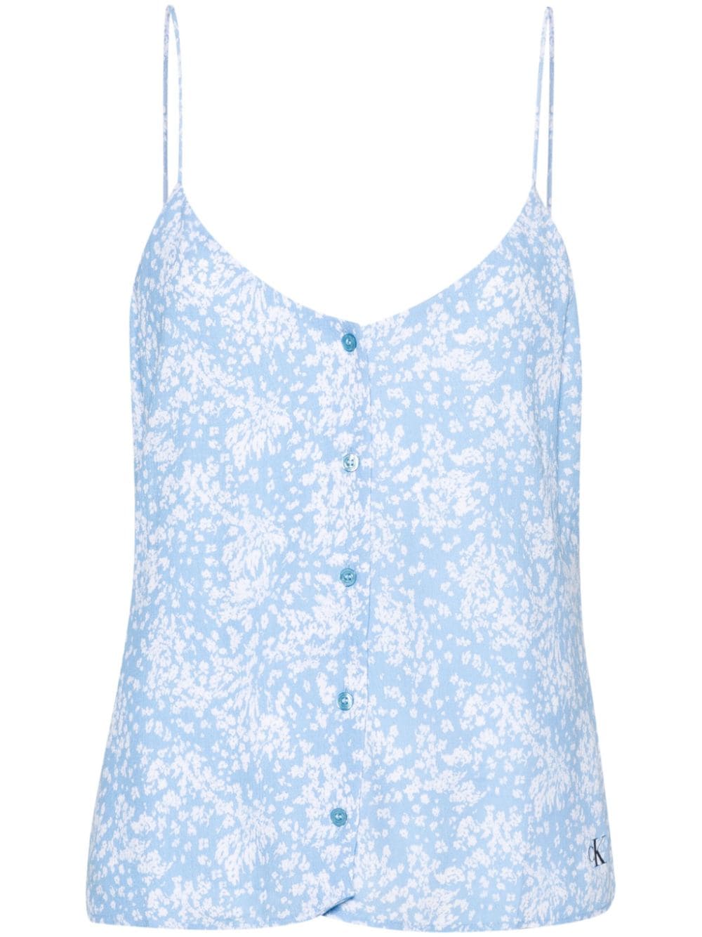 Calvin Klein Jeans floral-print crepe blouse - Blue von Calvin Klein Jeans