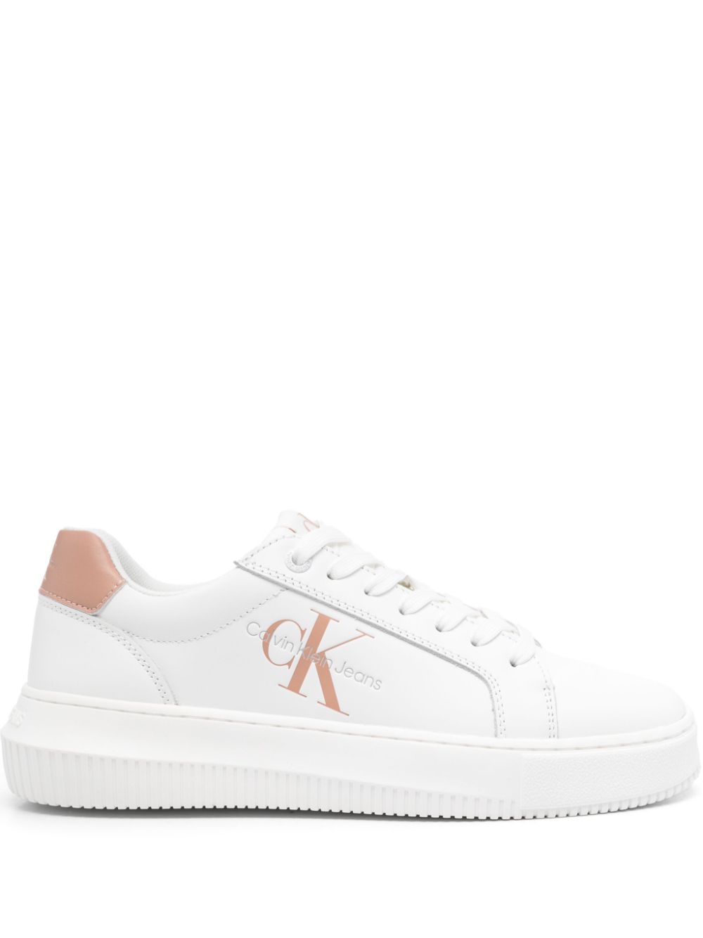 Calvin Klein Jeans leather sneakers - White von Calvin Klein Jeans