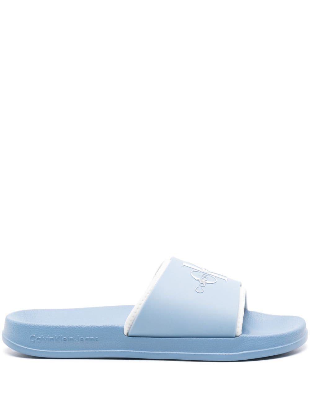 Calvin Klein Jeans logo-detail layered slides - Blue von Calvin Klein Jeans