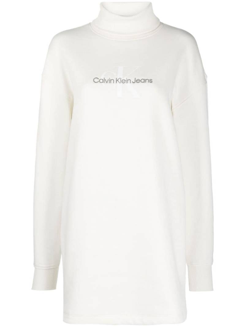 Calvin Klein Jeans logo-embroidered jersey dress - Neutrals von Calvin Klein Jeans