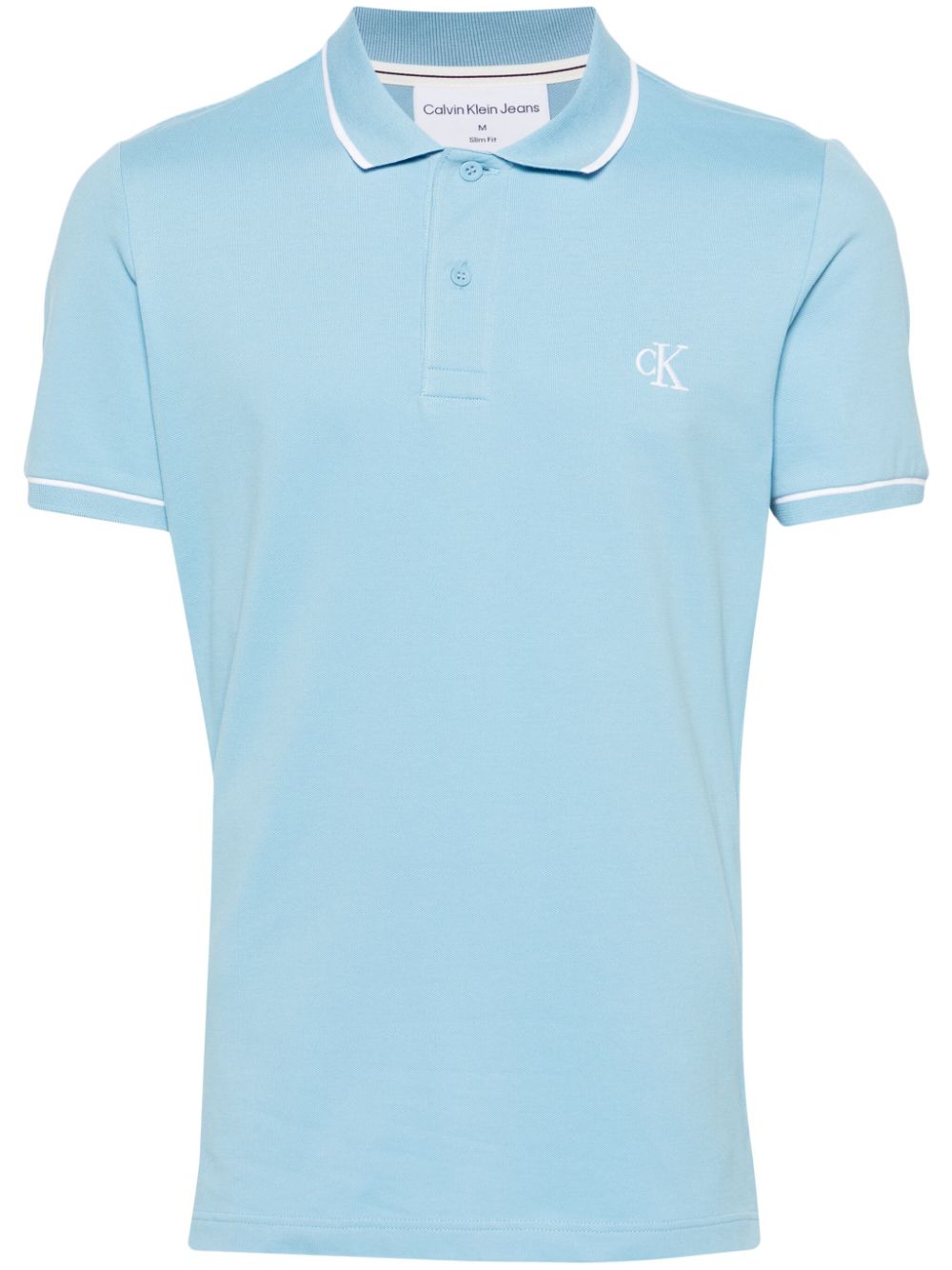 Calvin Klein Jeans logo-embroidered piqué polo shirt - Blue von Calvin Klein Jeans