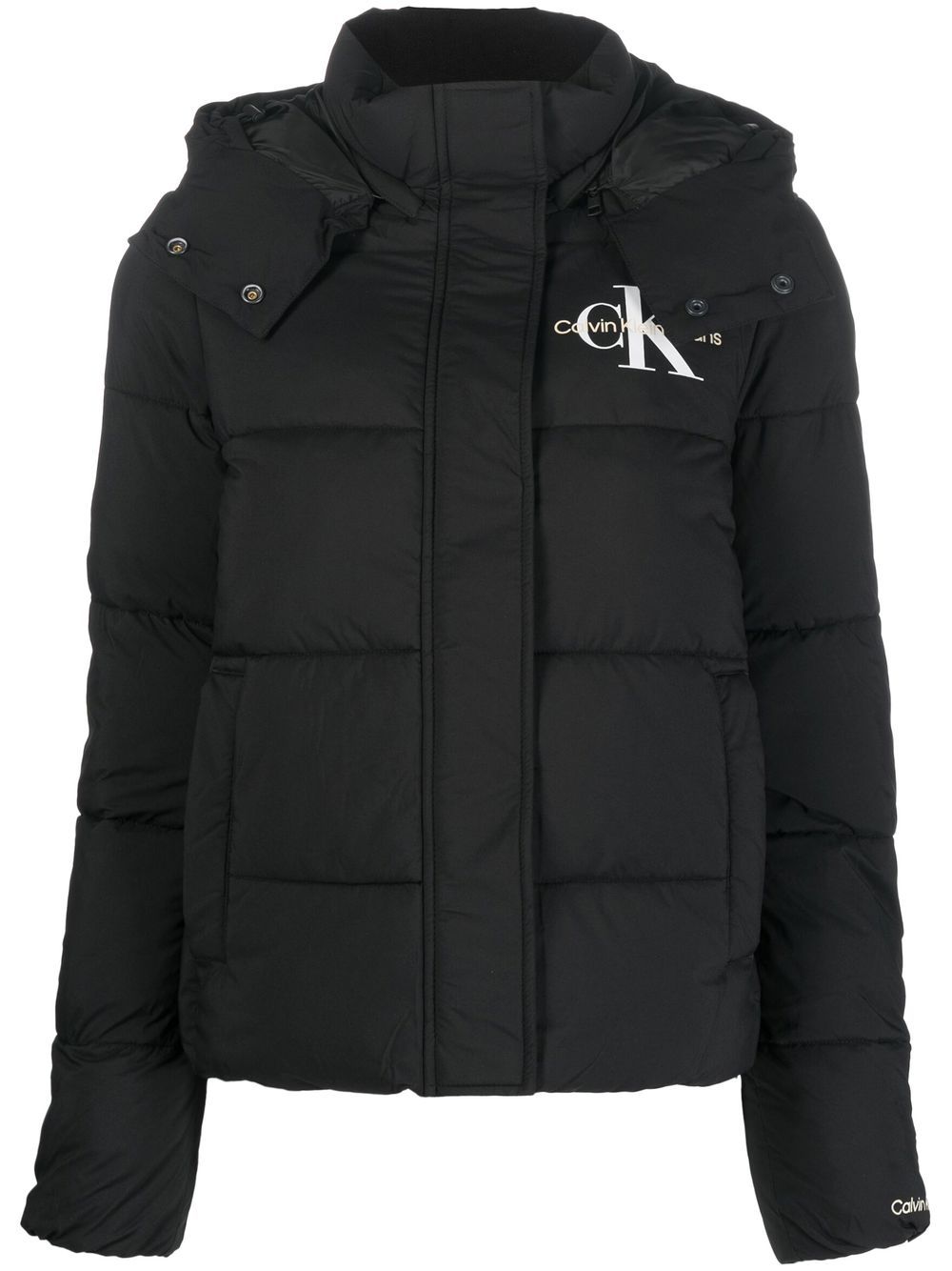 Calvin Klein Jeans logo-embroidered puffer jacket - Black von Calvin Klein Jeans