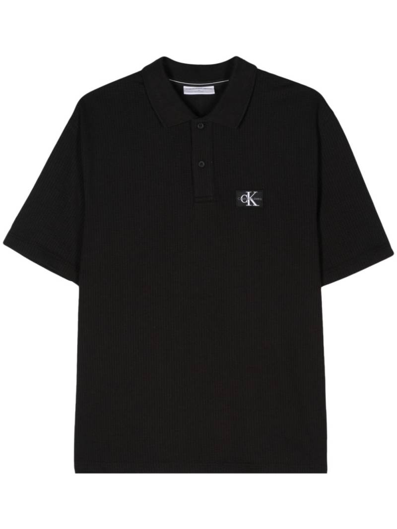 Calvin Klein Jeans logo-patch check-pattern polo shirt - Black von Calvin Klein Jeans