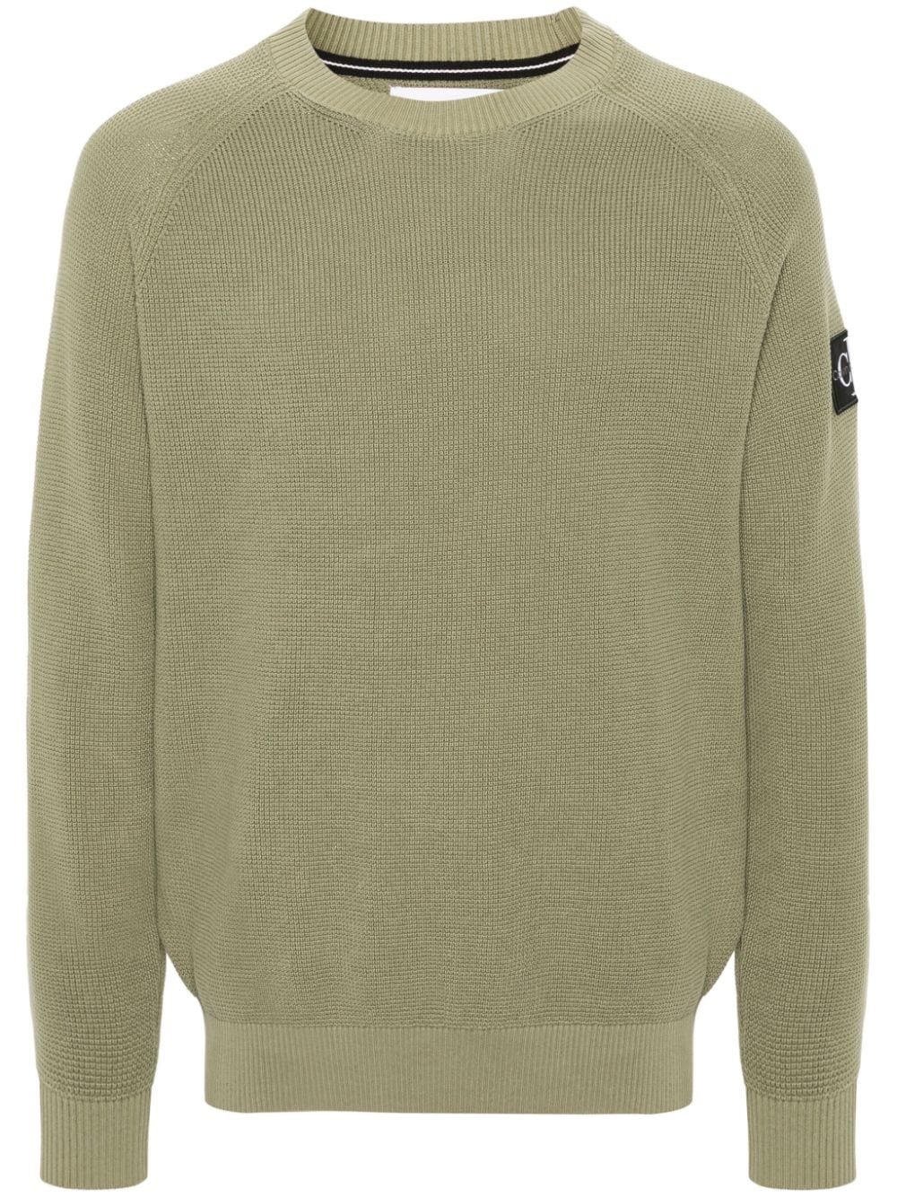 Calvin Klein Jeans logo-patch cotton jumper - Green von Calvin Klein Jeans