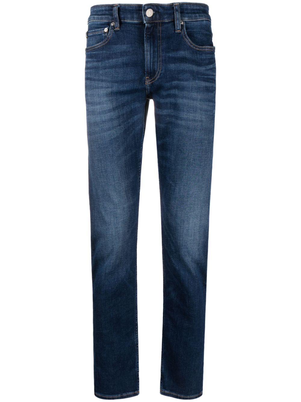 Calvin Klein Jeans logo-patch cotton tapered jeans - Blue von Calvin Klein Jeans