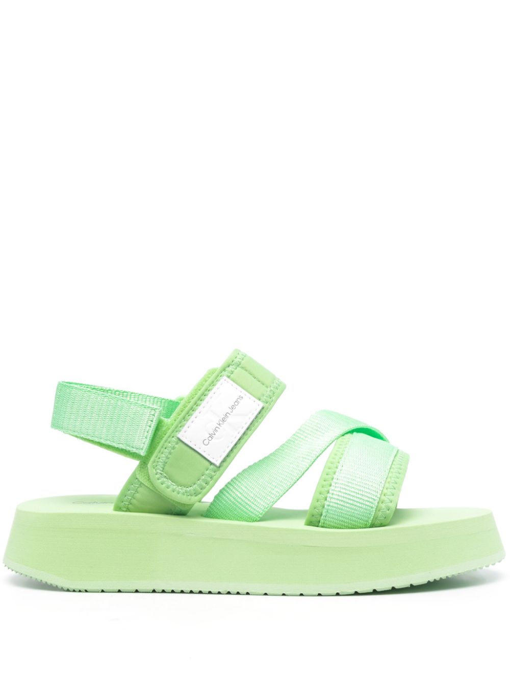 Calvin Klein Jeans logo-patch platform sandals - Green von Calvin Klein Jeans