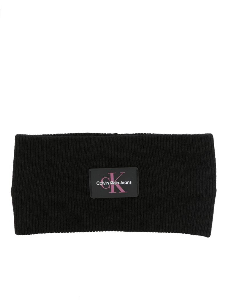 Calvin Klein Jeans logo-patch ribbed-knit headband - Black von Calvin Klein Jeans