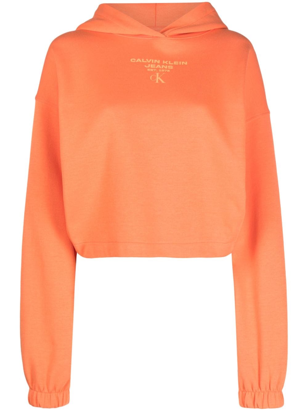 Calvin Klein Jeans logo-print cotton blend hoodie - Orange von Calvin Klein Jeans