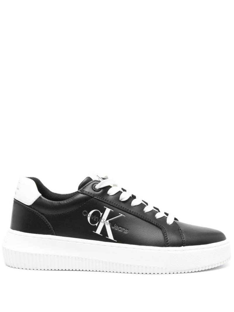 Calvin Klein Jeans logo-print leather sneakers - Black von Calvin Klein Jeans