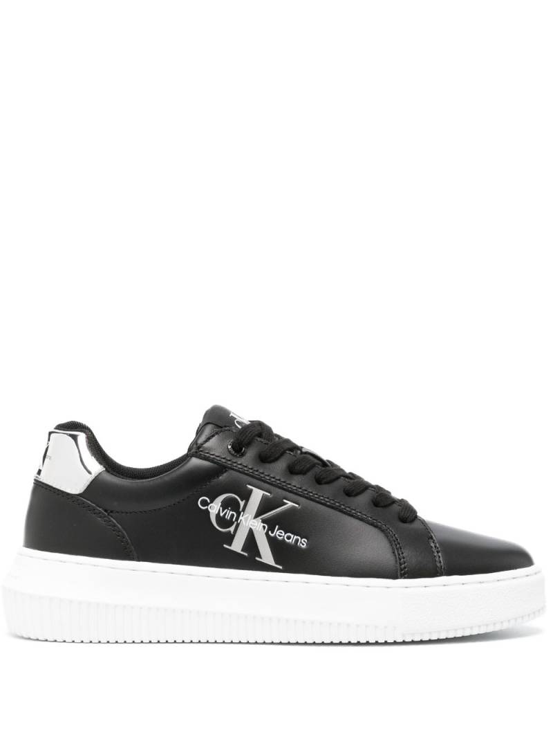 Calvin Klein Jeans logo-print leather sneakers - Black von Calvin Klein Jeans