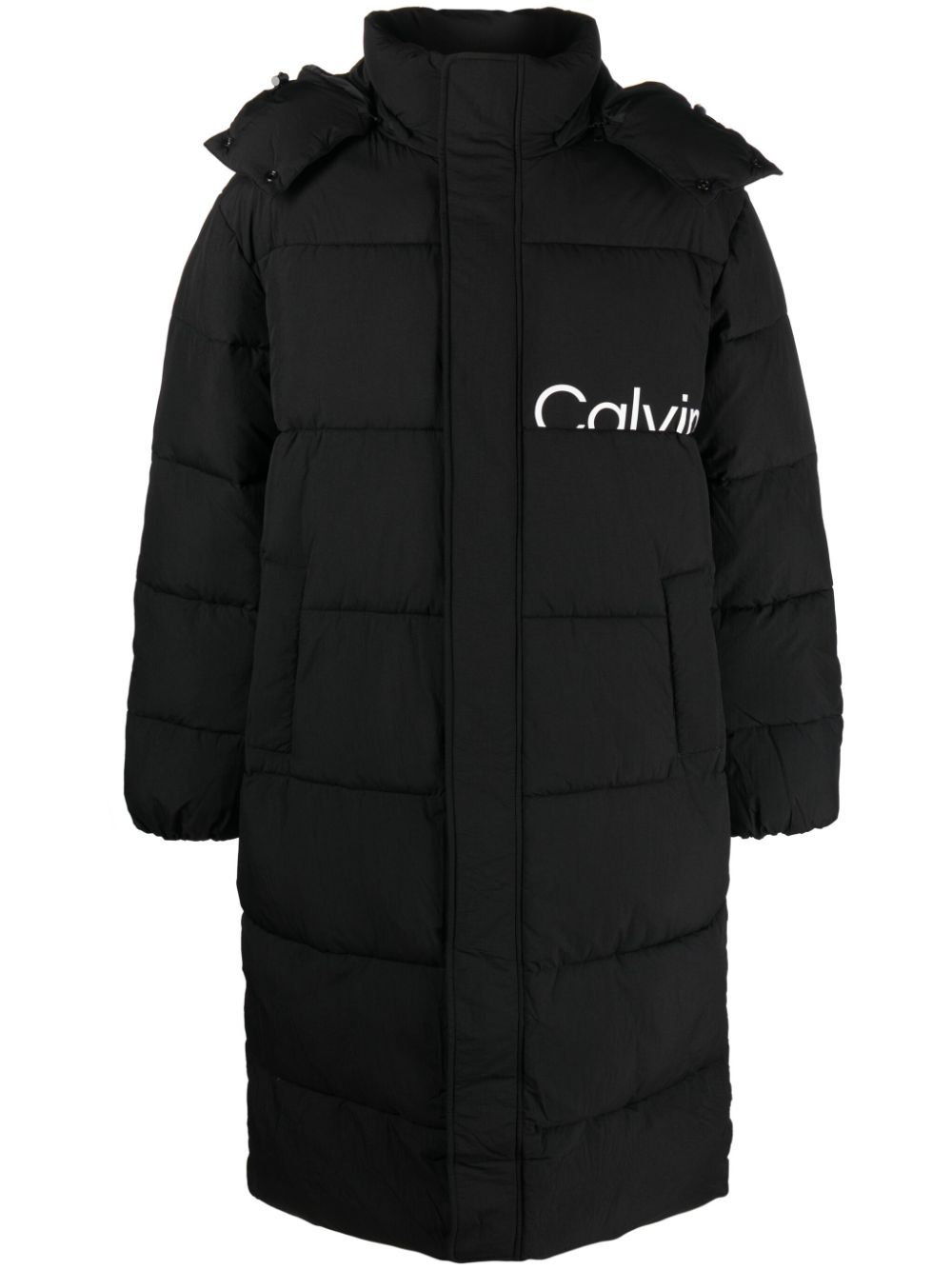 Calvin Klein Jeans logo-print padded-design coat - Black von Calvin Klein Jeans