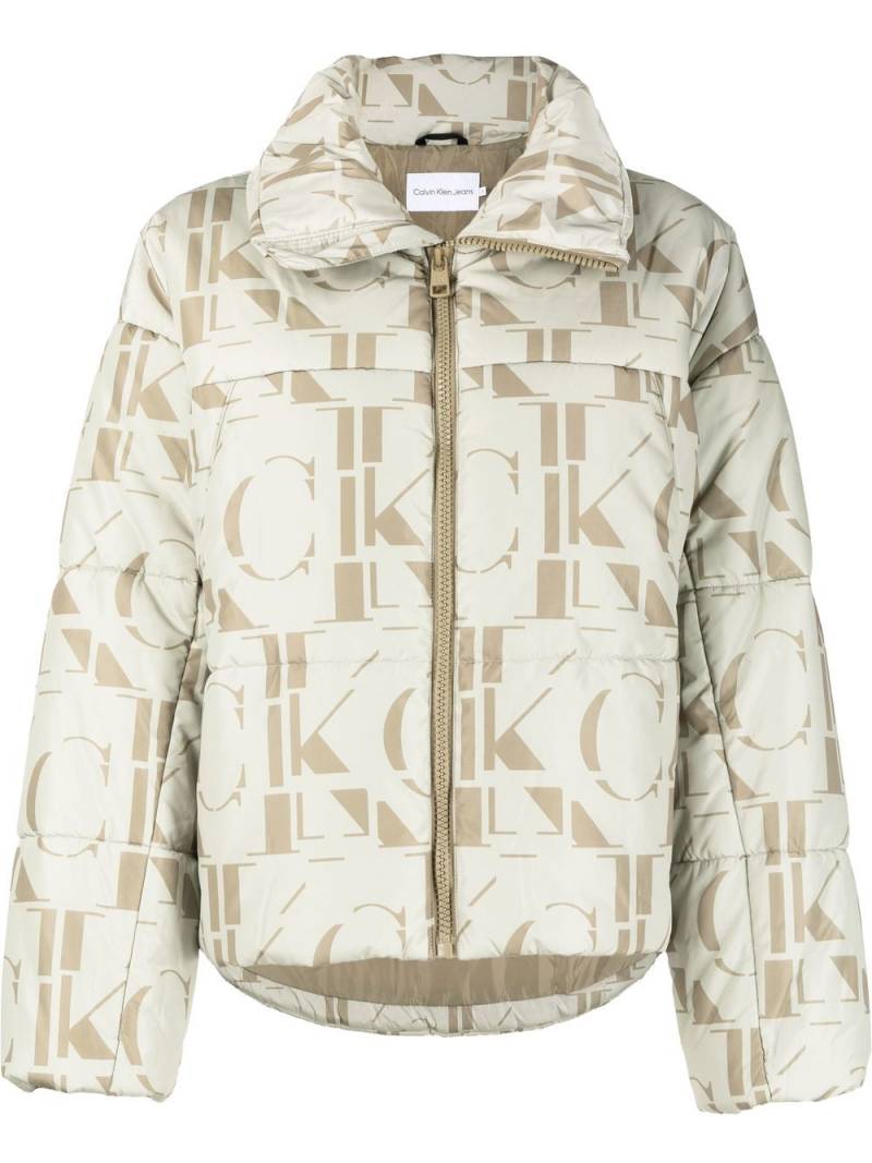 Calvin Klein Jeans logo-print puffer jacket - Green von Calvin Klein Jeans