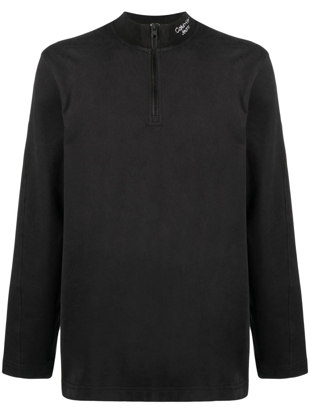 Calvin Klein Jeans mock-neck cotton long-sleeve top - Black von Calvin Klein Jeans