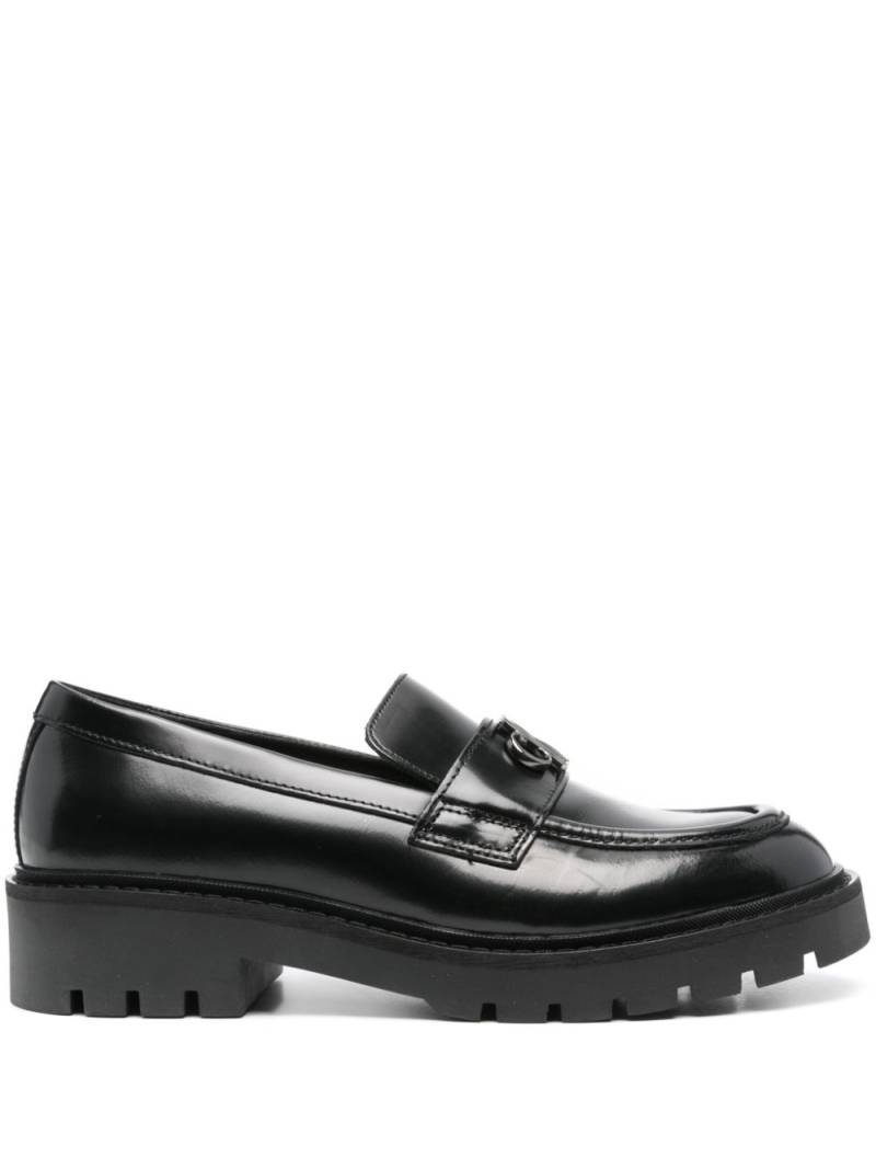 Calvin Klein Jeans monogram-plaque leather loafers - Black von Calvin Klein Jeans