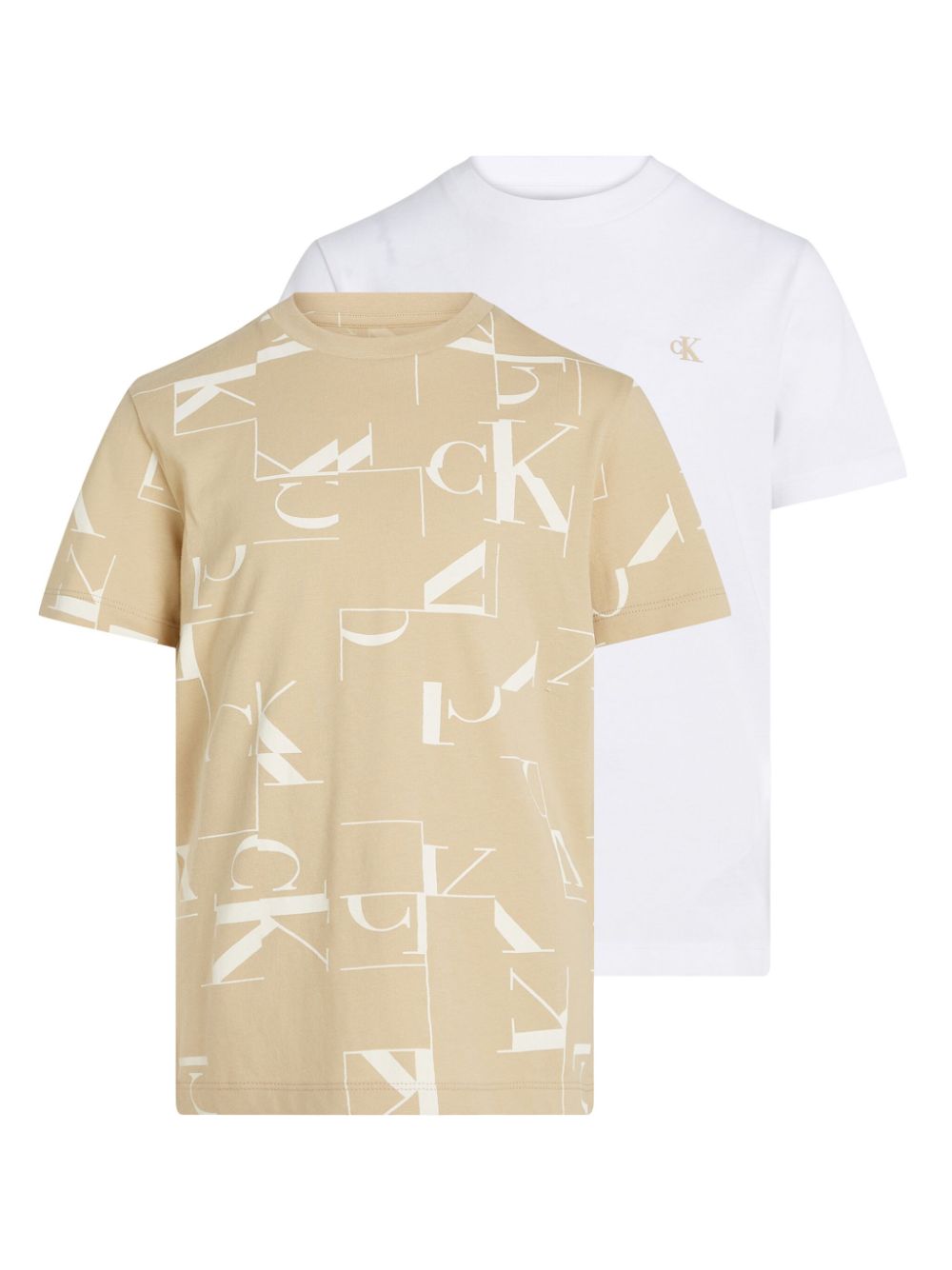 Calvin Klein Jeans monogram-print T-shirts (pack of two) - Neutrals von Calvin Klein Jeans