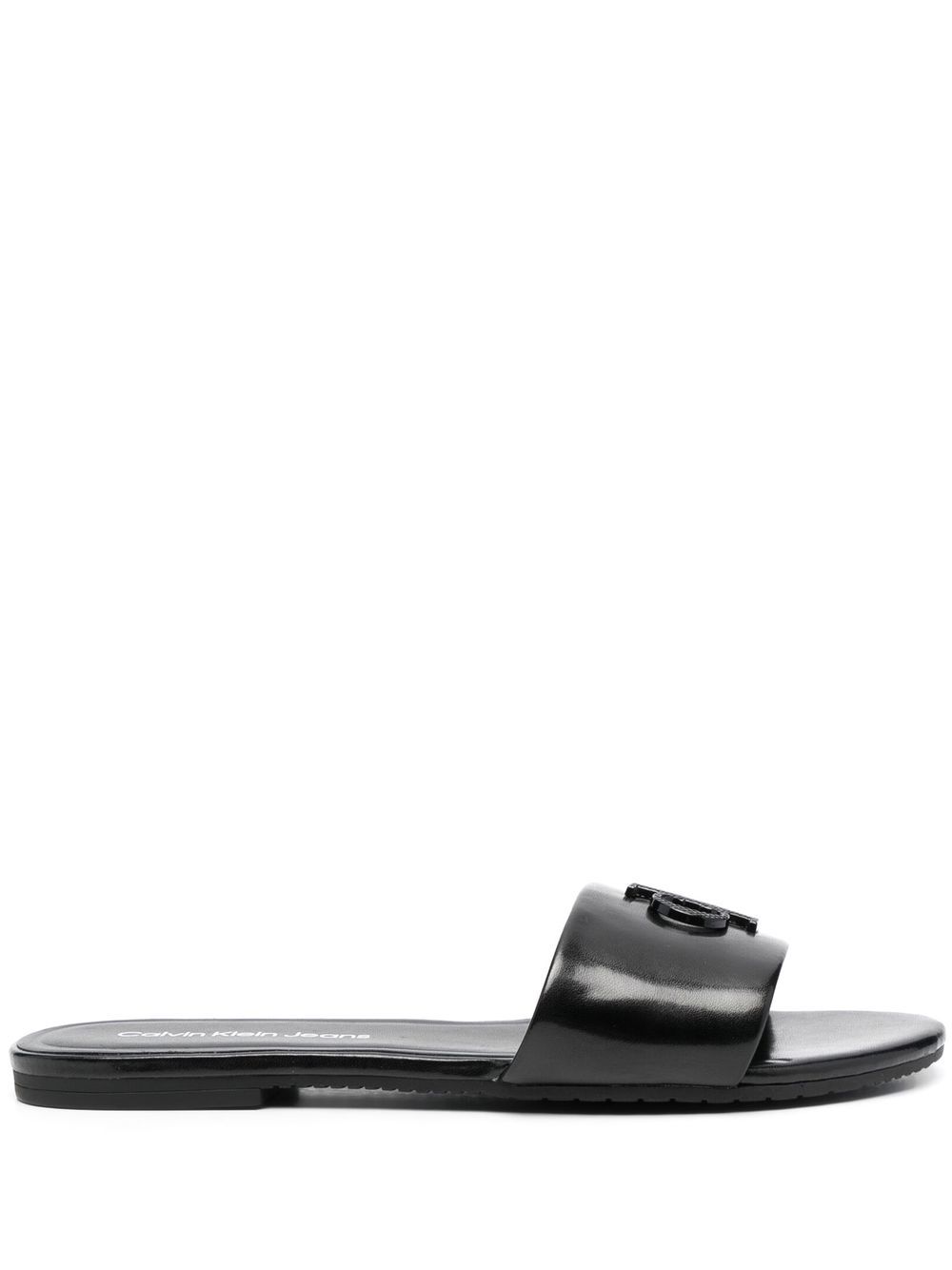 Calvin Klein Jeans slip-on logo lettering sandals - Black von Calvin Klein Jeans