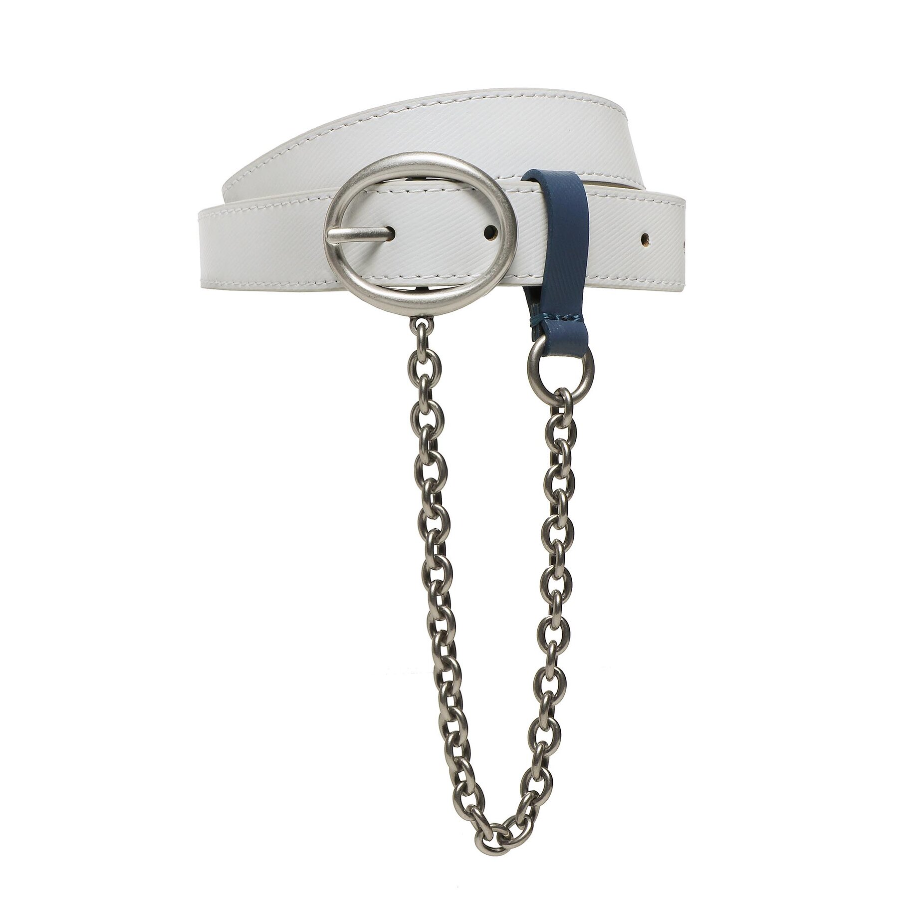 Damengürtel Calvin Klein Jeans Round Classic Chain 25Mm K60K610360 Weiß von Calvin Klein Jeans