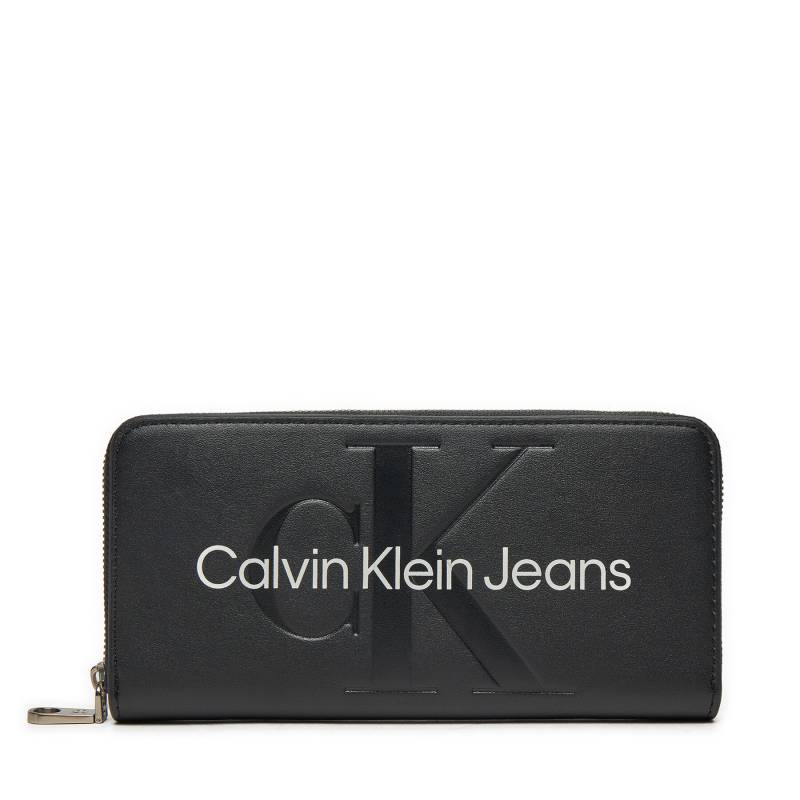 Große Damen Geldbörse Calvin Klein Jeans Sculpted Mono Zip Around Mono K60K607634 Schwarz von Calvin Klein Jeans