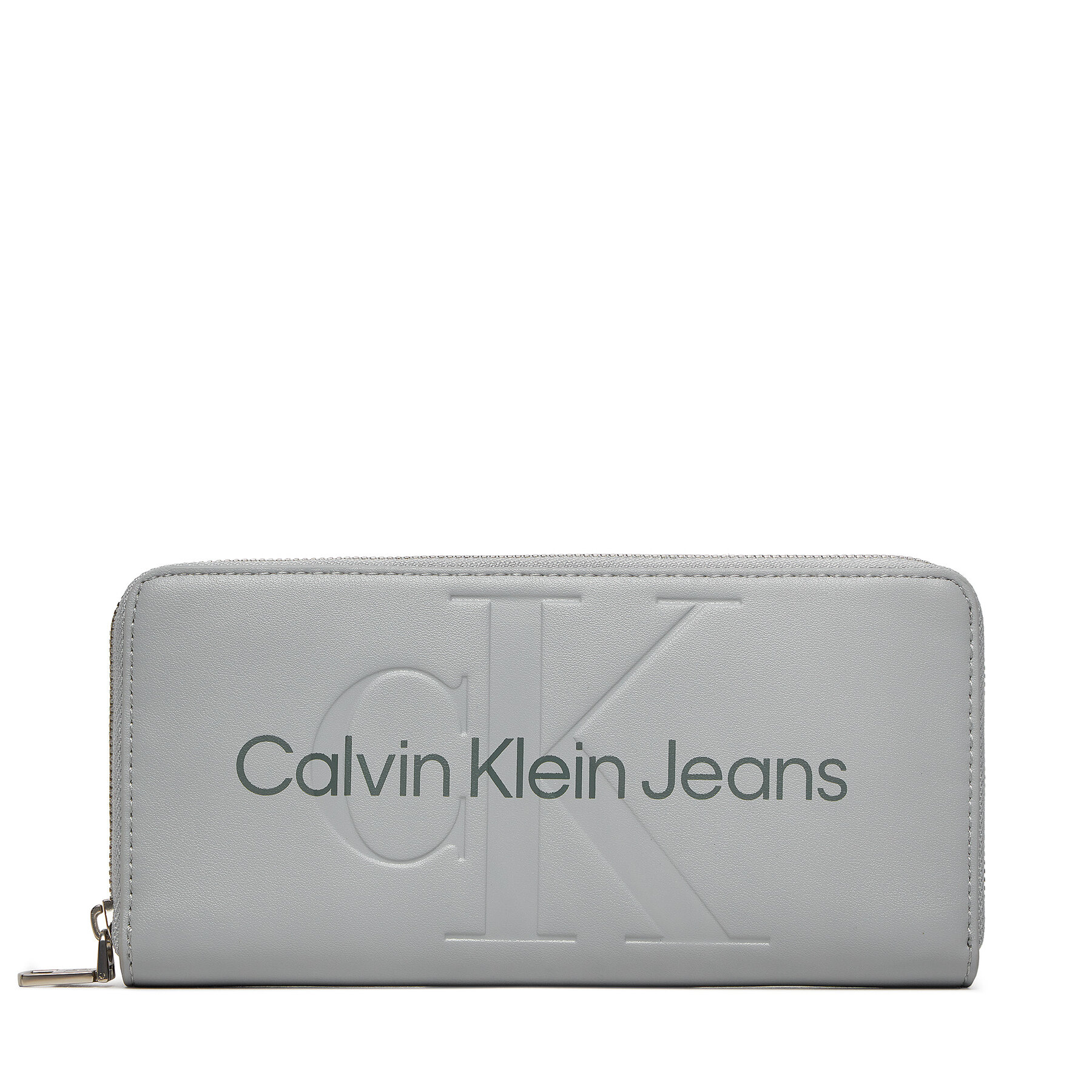 Große Damen Geldbörse Calvin Klein Jeans Sculpted Zip Around Mono K60K607634 Grau von Calvin Klein Jeans