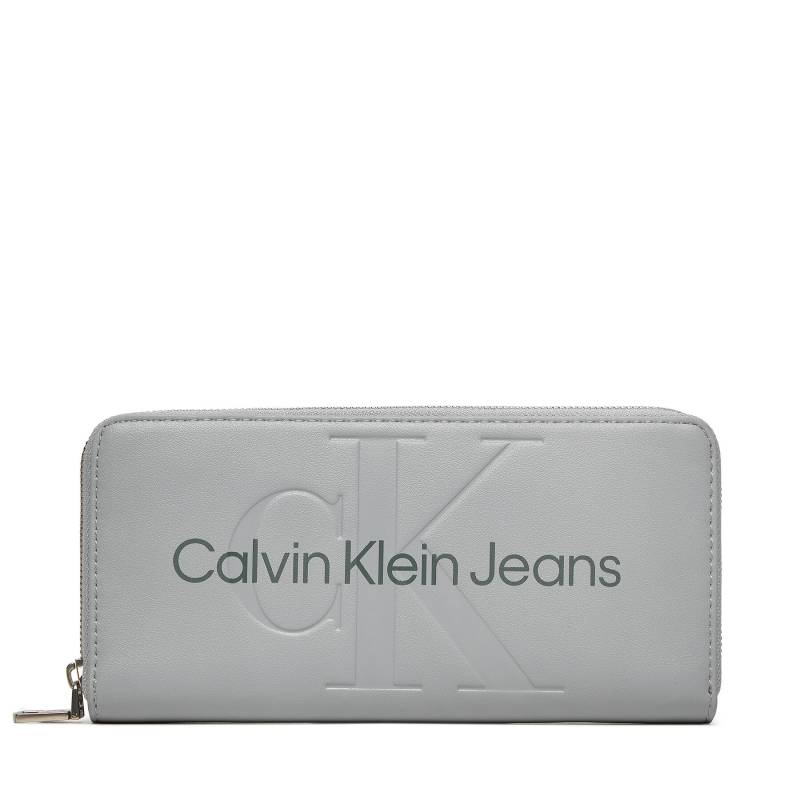 Große Damen Geldbörse Calvin Klein Jeans Sculpted Zip Around Mono K60K607634 Grau von Calvin Klein Jeans