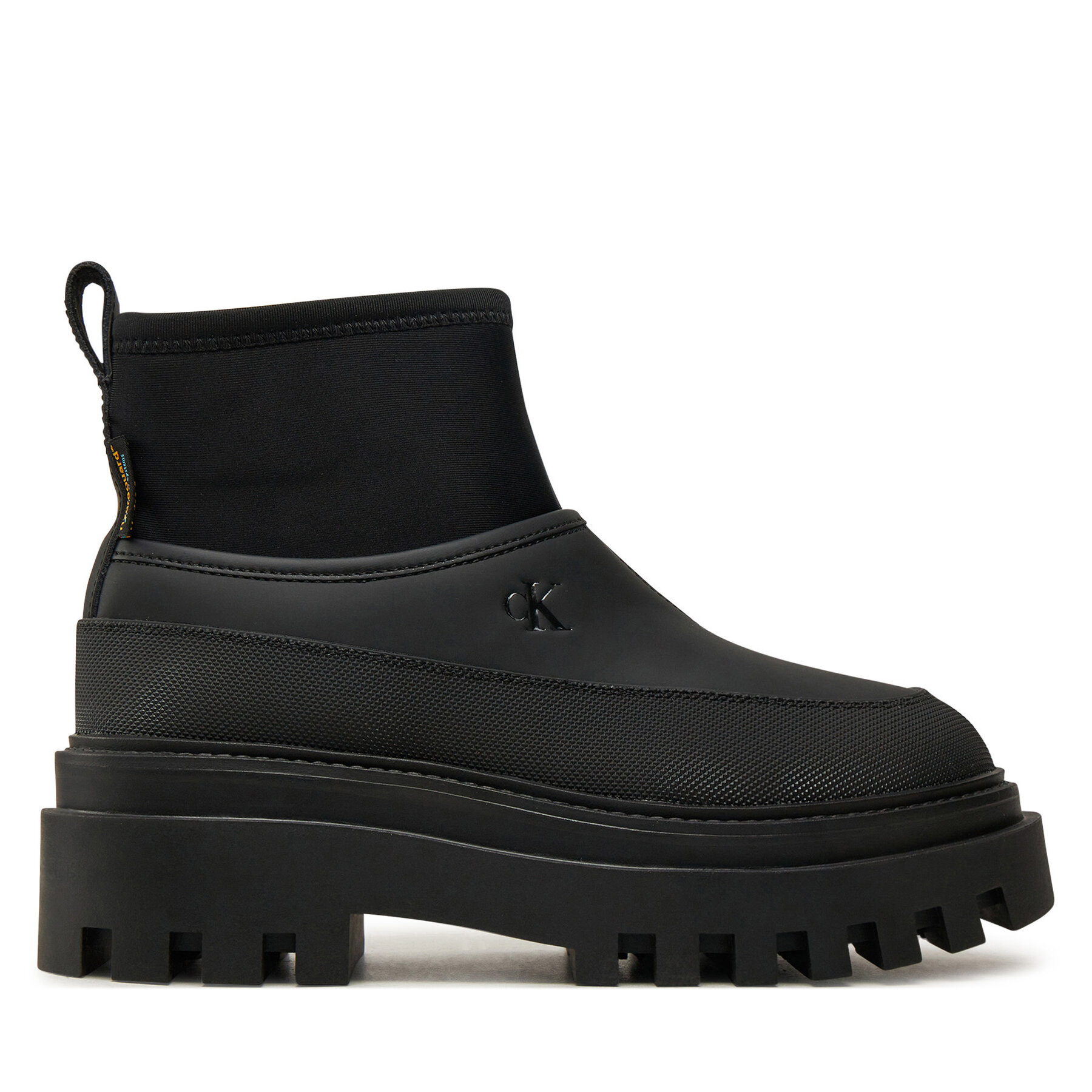 Gummistiefel Calvin Klein Jeans Flatform Rainboot Low Mg R YW0YW01560 Schwarz von Calvin Klein Jeans