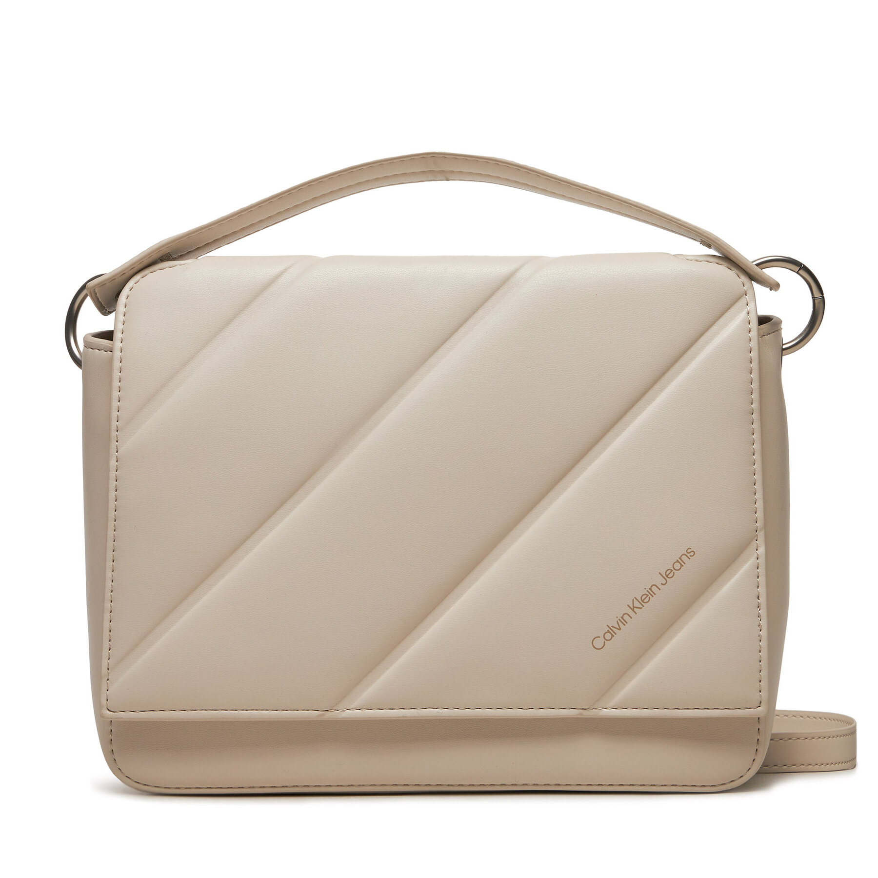 Handtasche Calvin Klein Jeans Quilted Boxy Flap Crossbody24 K60K612243 Beige von Calvin Klein Jeans