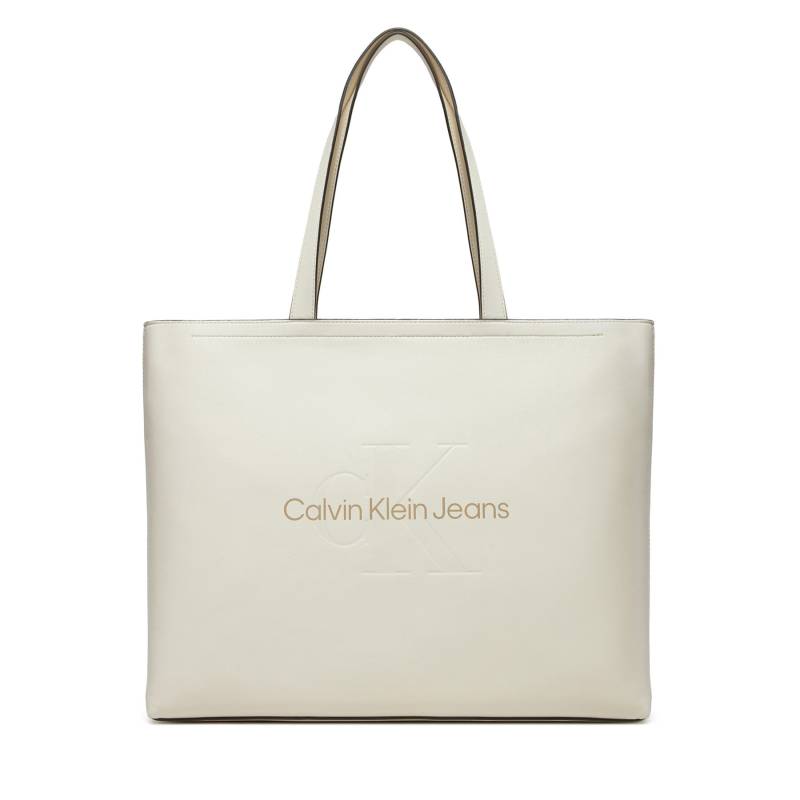 Handtasche Calvin Klein Jeans Sculpted Slim K60K612222 Weiß von Calvin Klein Jeans