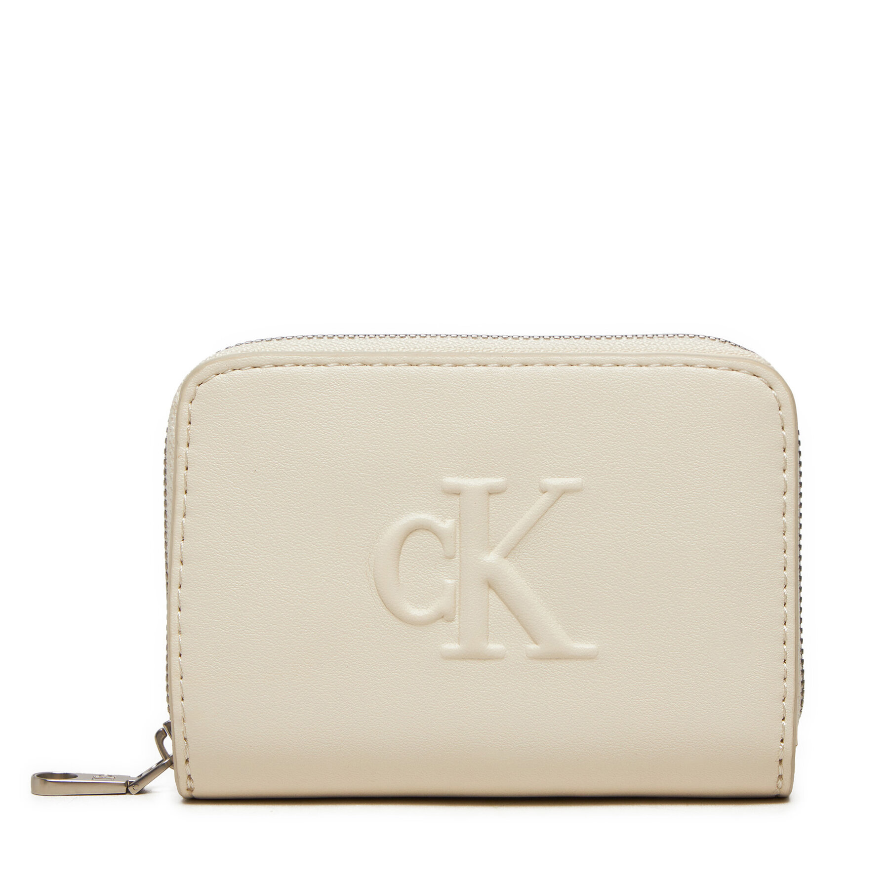 Kleine Damen Geldbörse Calvin Klein Jeans Sculpted Med Zip K60K612741 Écru von Calvin Klein Jeans