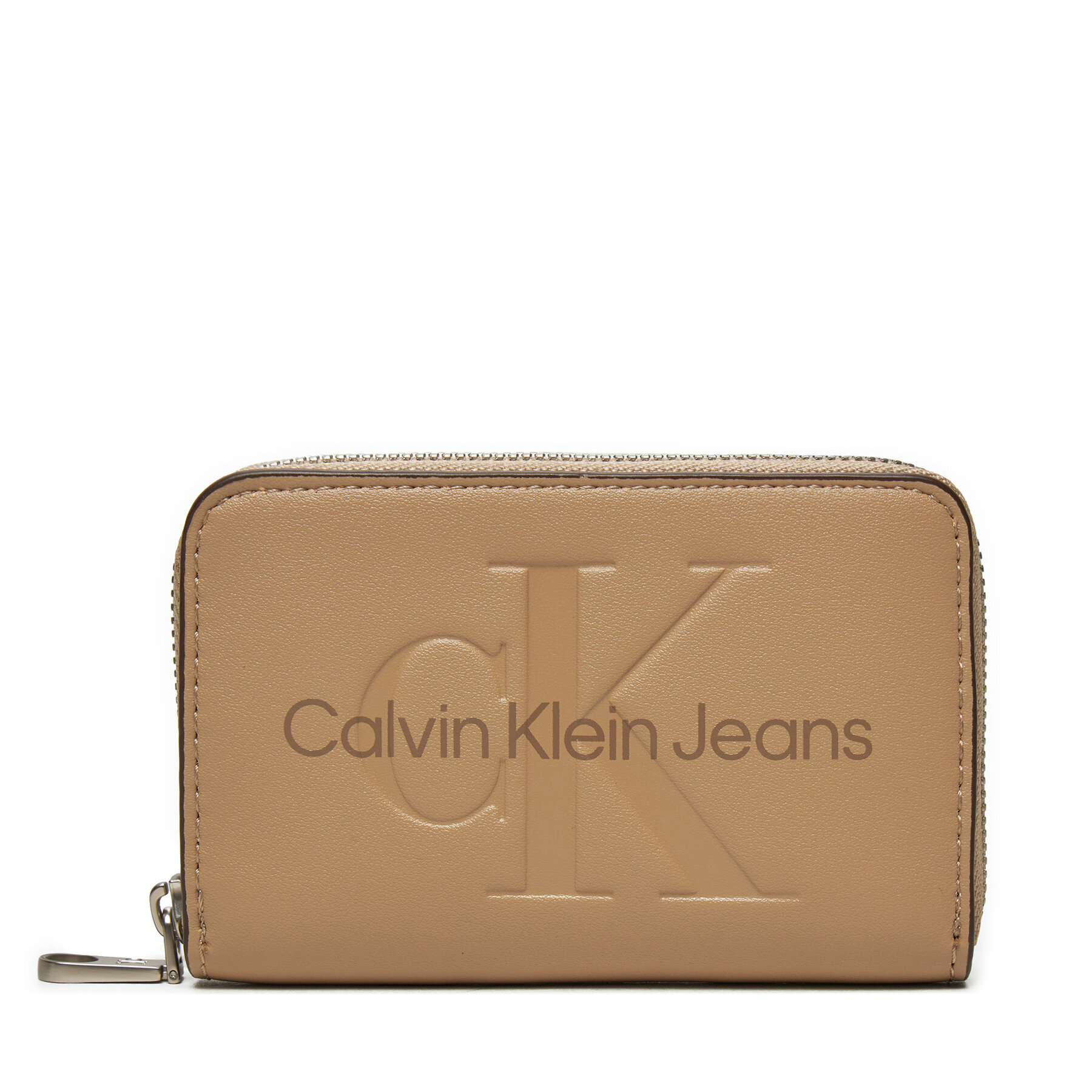 Kleine Damen Geldbörse Calvin Klein Jeans Zip Around Mono K60K612255 Beige von Calvin Klein Jeans