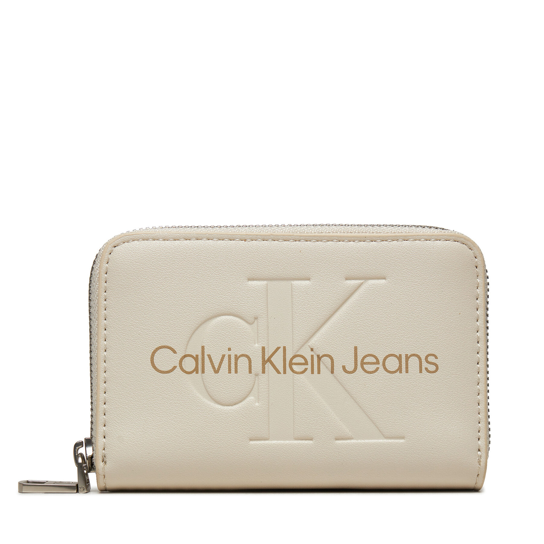 Kleine Damen Geldbörse Calvin Klein Jeans Zip Around Mono K60K612255 Écru von Calvin Klein Jeans